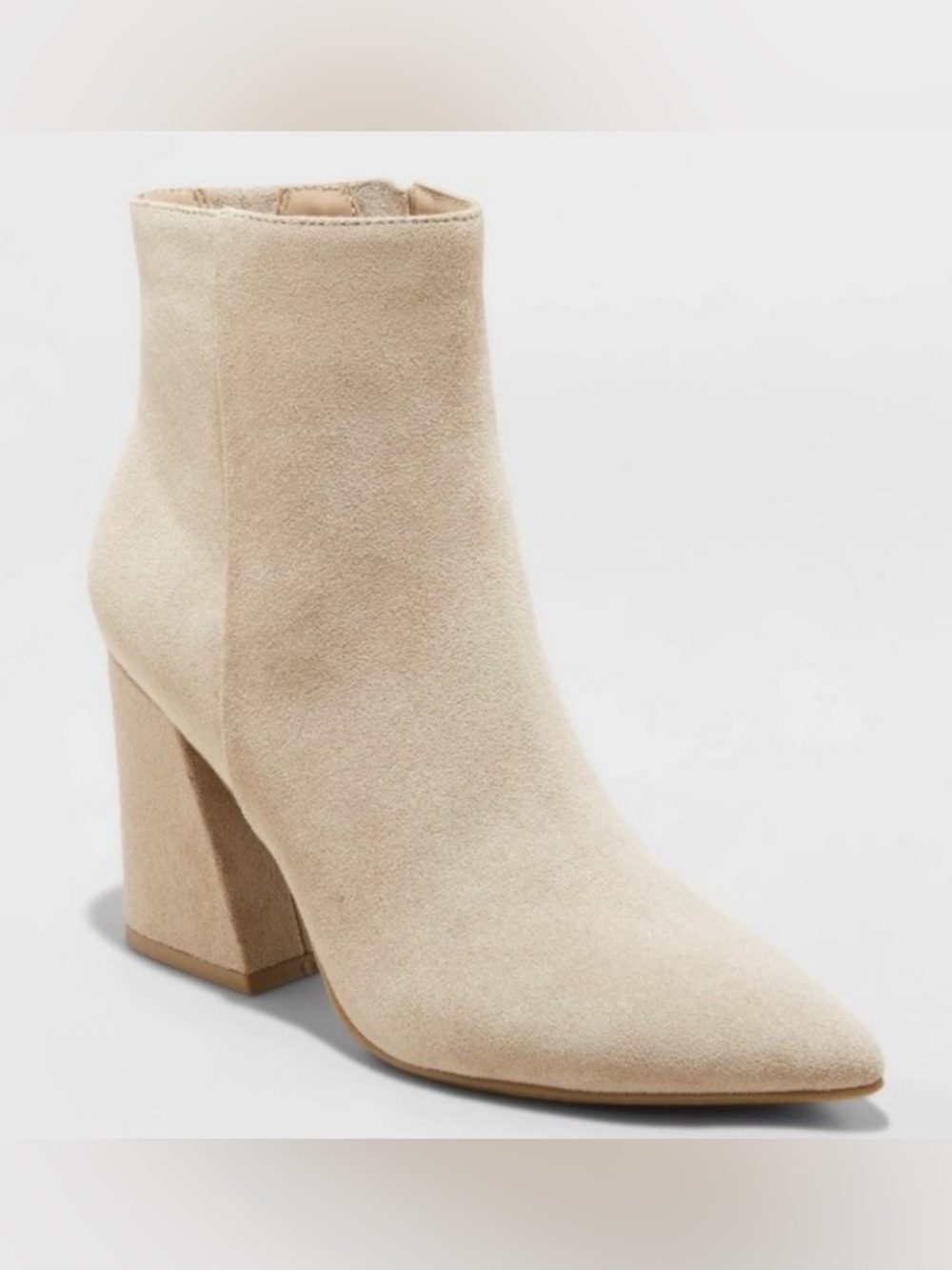Suede Ankle Boot - Cream